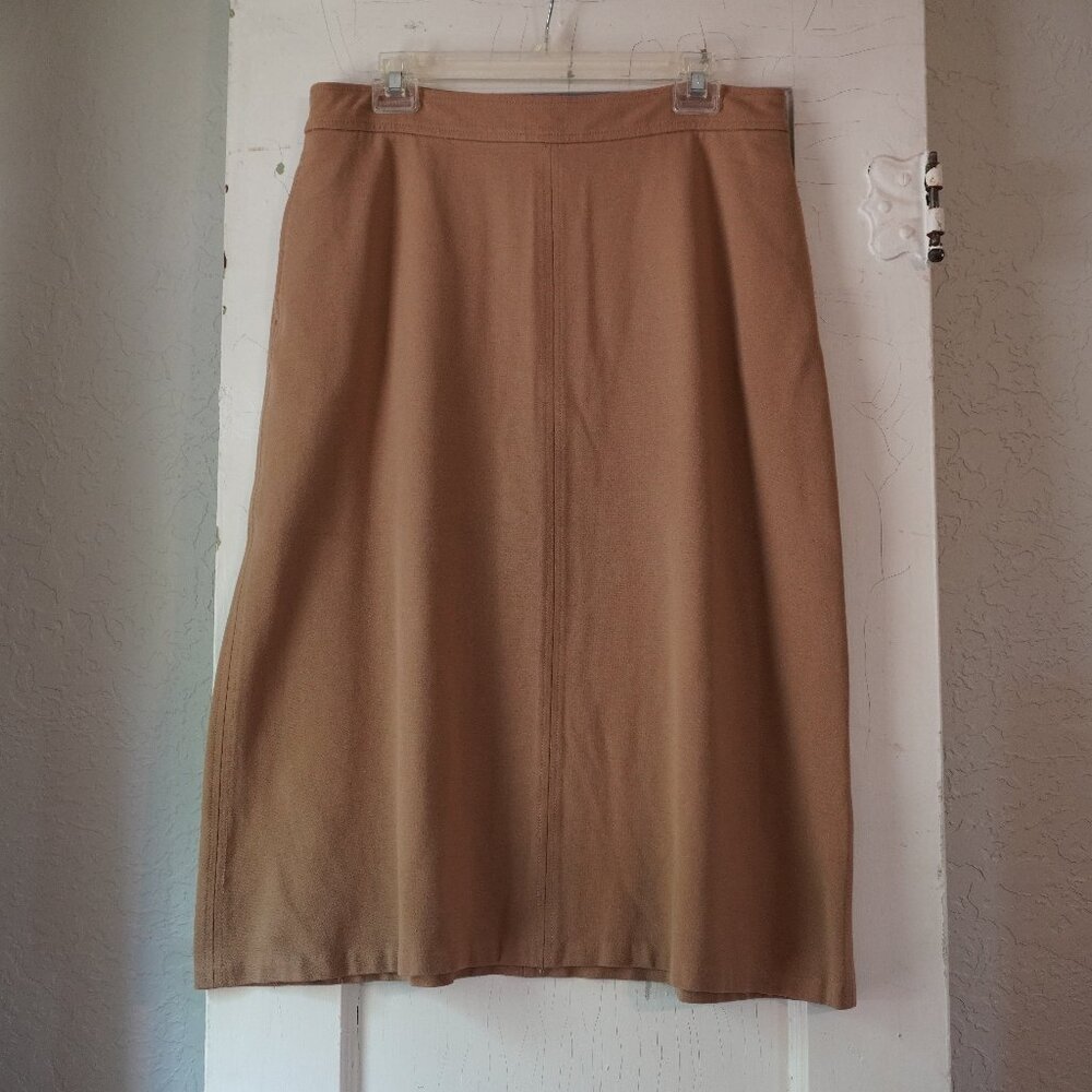 J. Jill Midi Tan A Line Winter Skirt with‎ Pockets